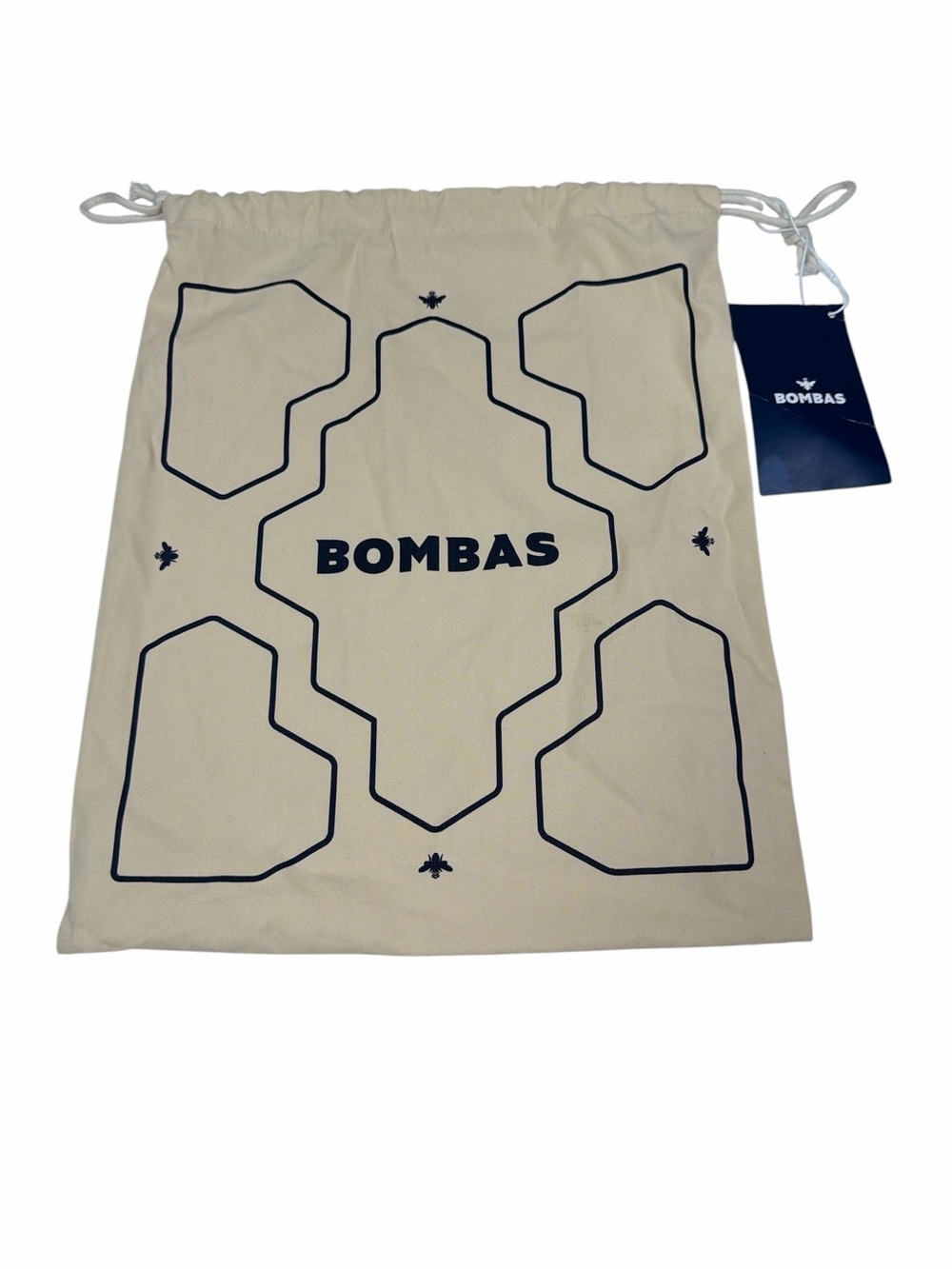 Bombas Drawstring Storage Bag Canvas Shoe Bag Travel Organizer Cream Beige